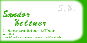 sandor weltner business card